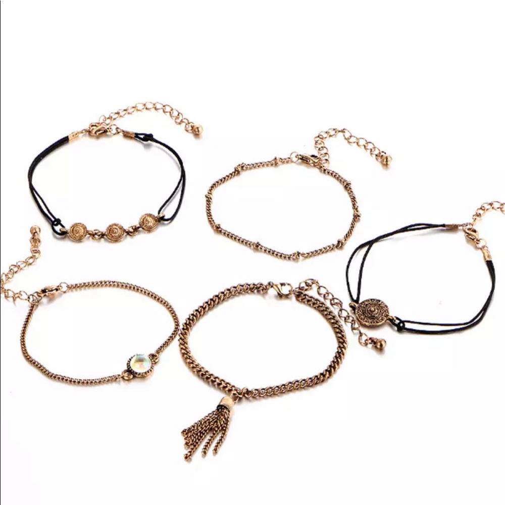 {LYANNA} boho moonstone medallion bracelet set - Picture 5 of 7